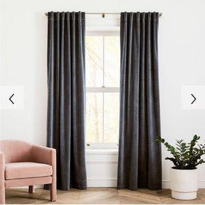 NWOT | West Elm Cotton Velvet Blackout Curtains- Stormy Blue - 48x96” | 2 PANELS